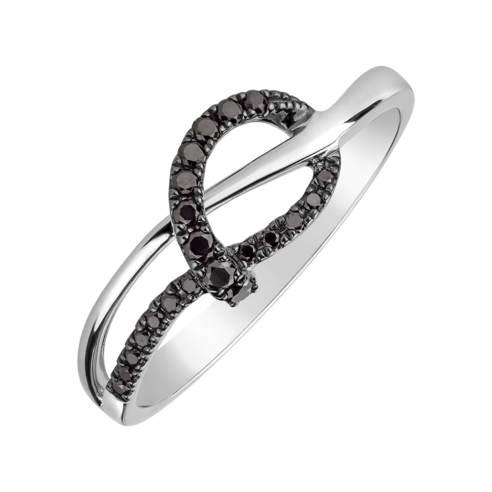 Ring with black diamonds Elegant Knot