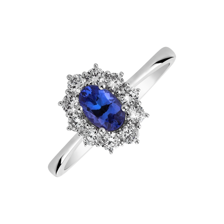 Diamond ring with Tanzanite Princess Joy