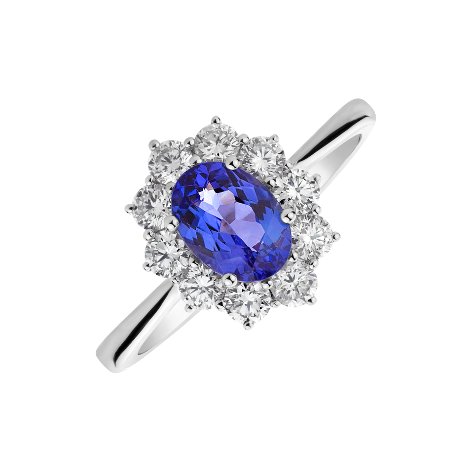 Diamond ring with Tanzanite Princess Joy