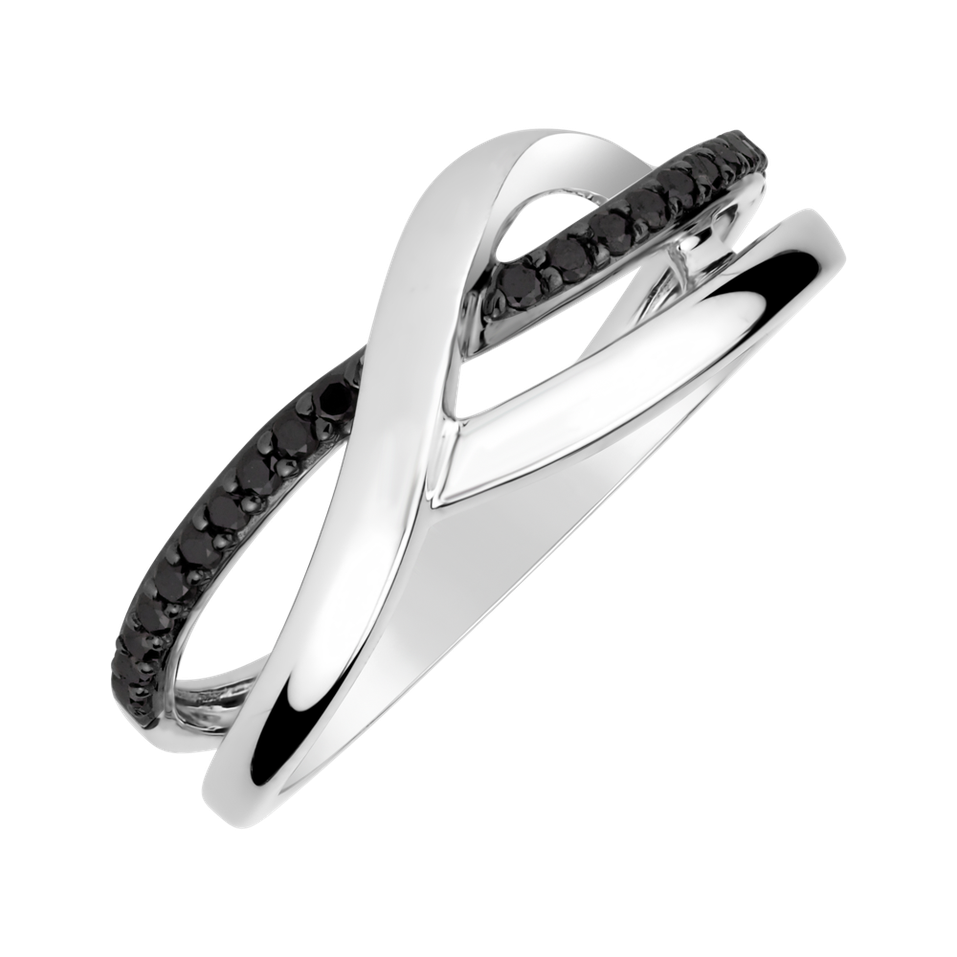 Ring with black diamonds Elegant Twist