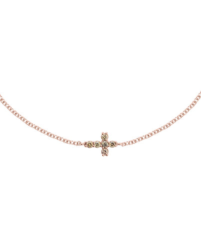 Bracelet with brown diamonds Shiny Cross