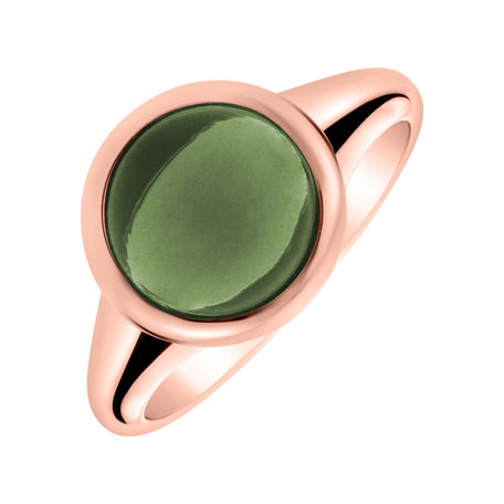 Ring with Prehnite Bonbon