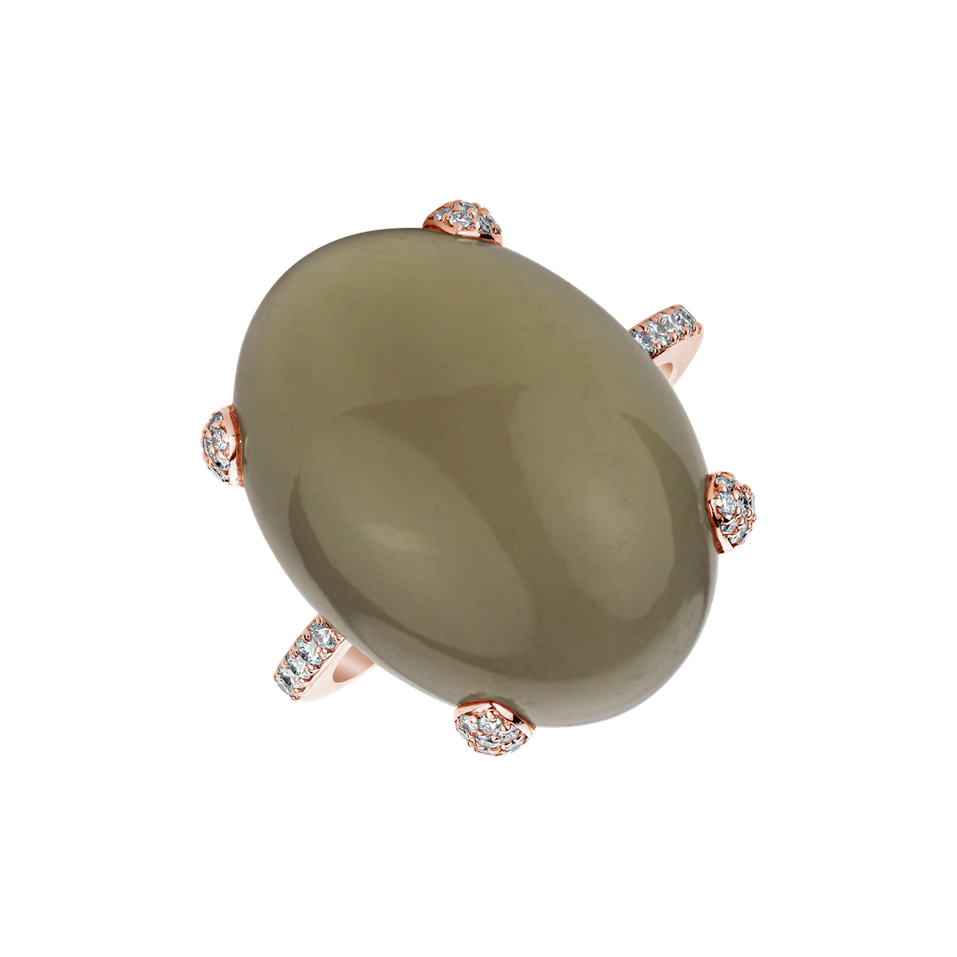 Ring with Moonstone and diamonds Niche