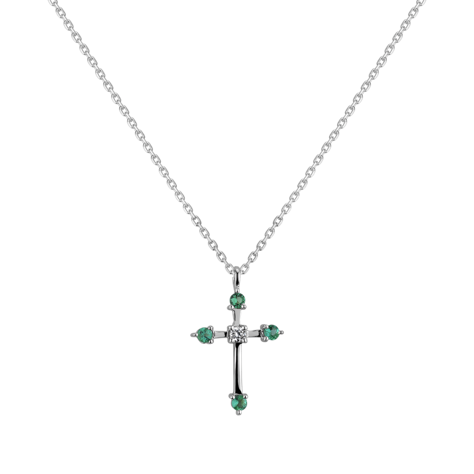 Diamond necklace with Emerald Secret Glory