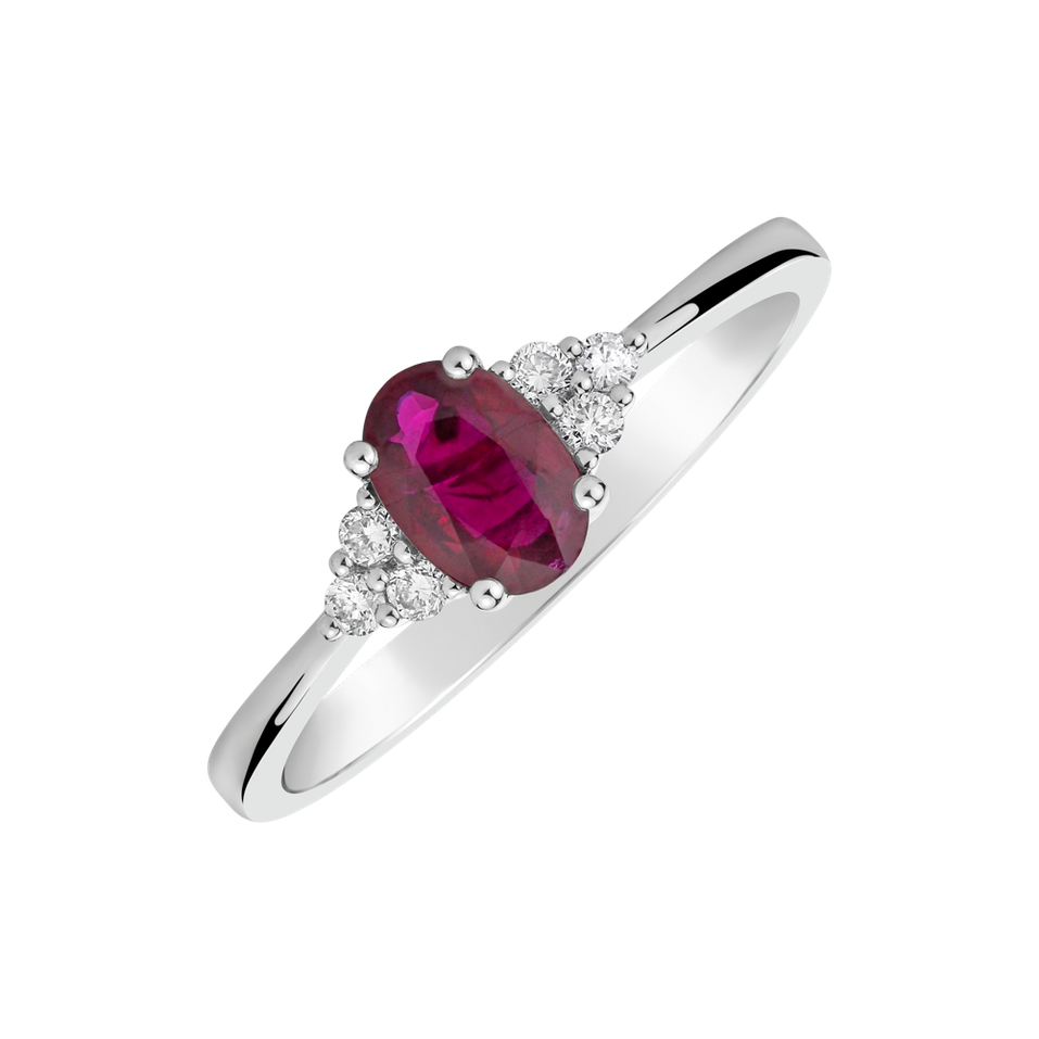 Diamond ring with Ruby Seduction Gem