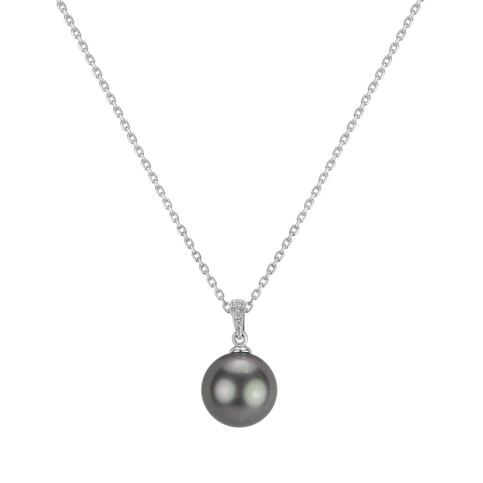 Diamond pendant with Pearl Ocean Night