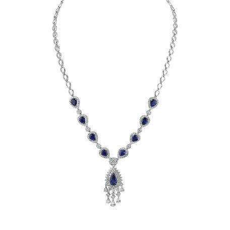 Diamond necklace with Sapphire Royal Mystery