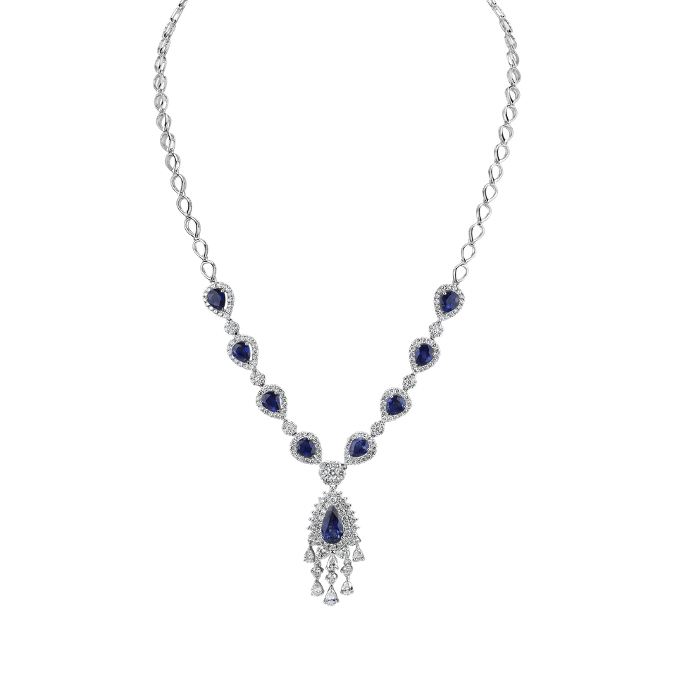 Diamond necklace with Sapphire Royal Mystery