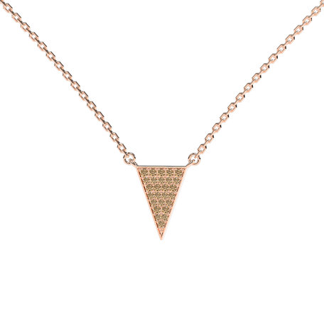 Necklace with brown and white diamonds Shiny Triangle