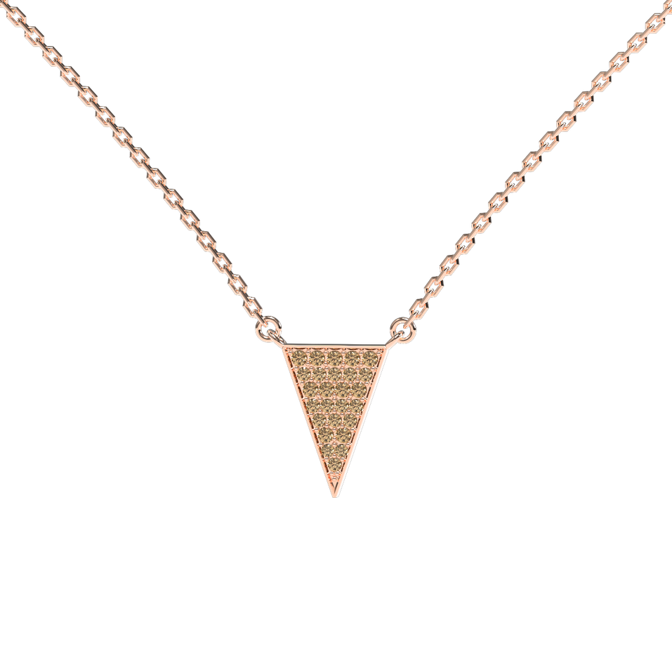 Necklace with brown and white diamonds Shiny Triangle