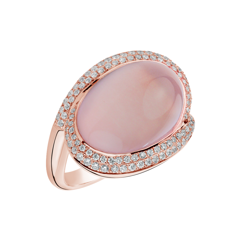 Diamond ring with Rose Quartz Space Countess