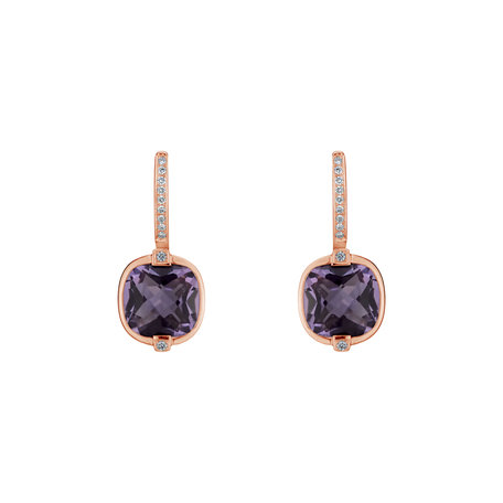 Diamond earrings with Amethyst Alluring Ladyship