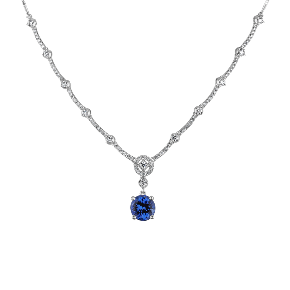 Diamond necklace with Tanzanite Simba