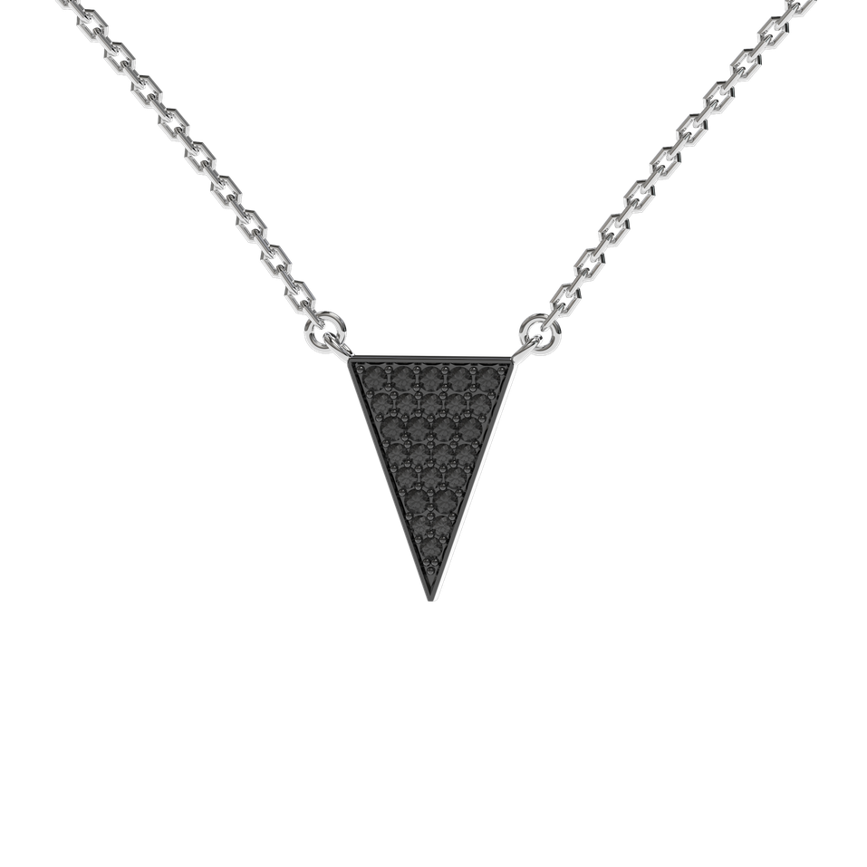 Necklace with black and white diamonds Shiny Triangle