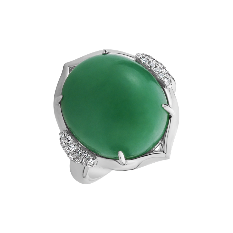 Diamond ring with Chalcedony Sunny Delight