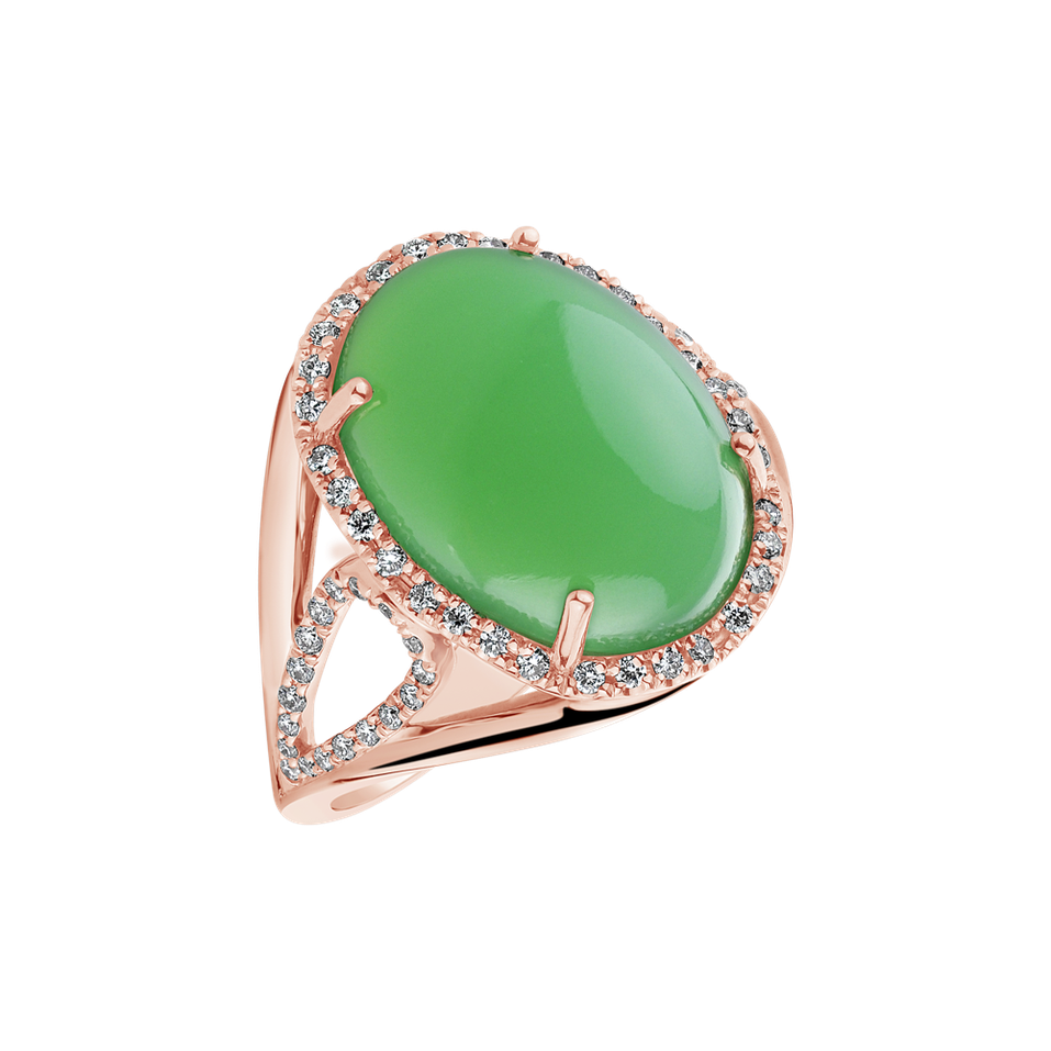 Diamond ring with Chalcedony Posh Witchery