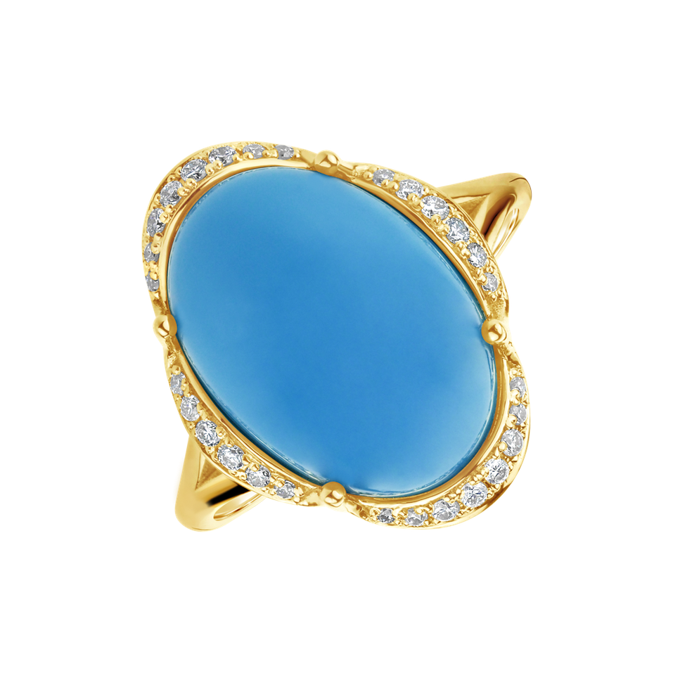 Diamond ring with Turquoise Gem Highness