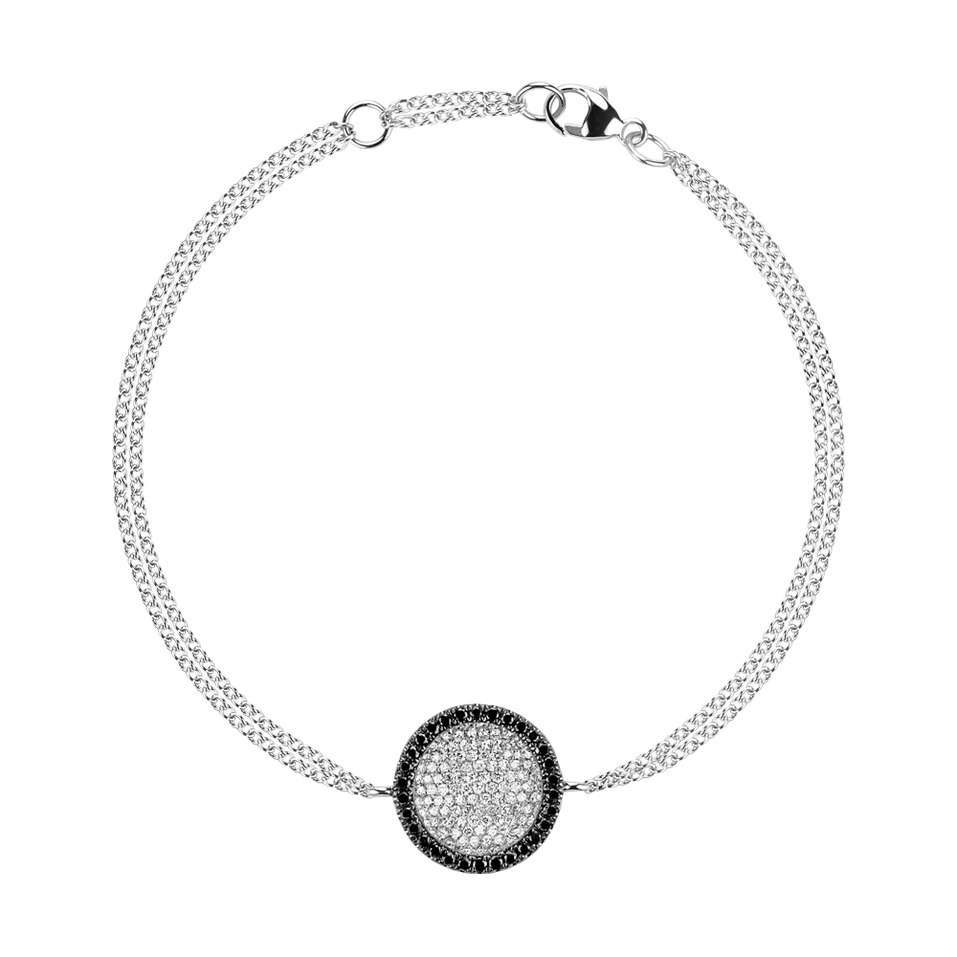 Bracelet with black and white diamonds Dreamy Planet