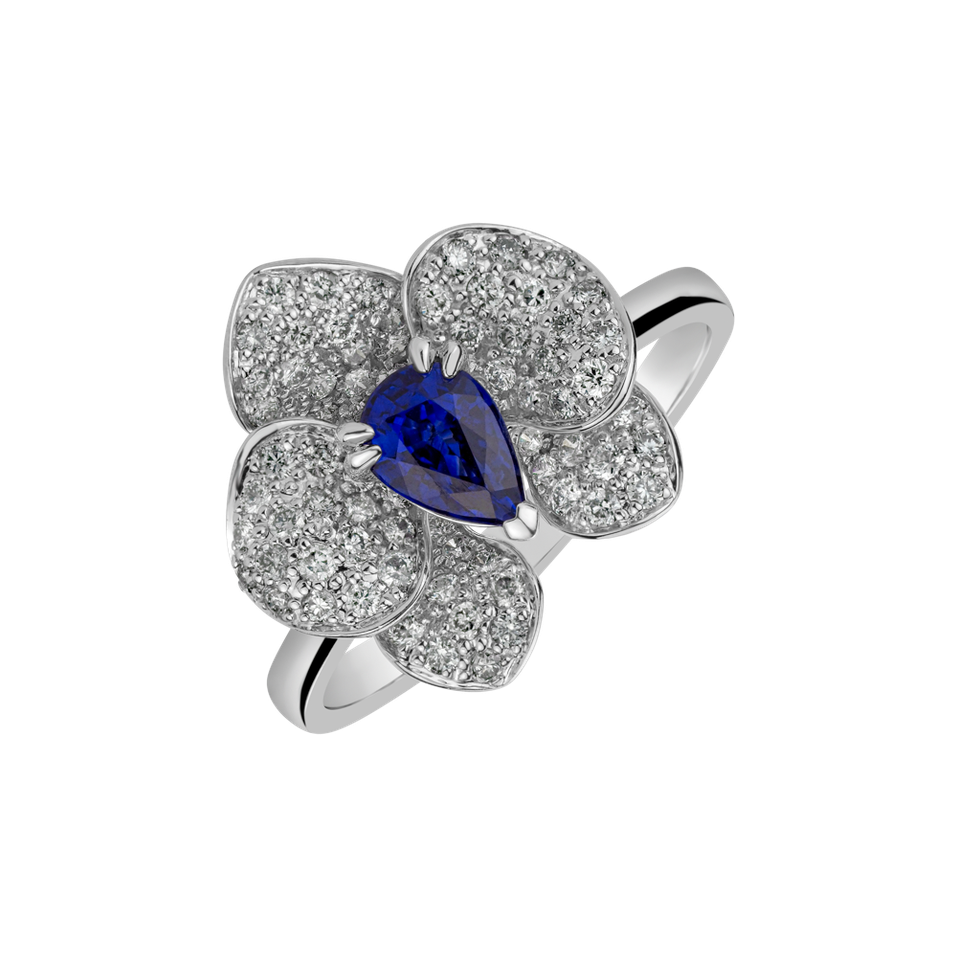 Diamond ring with Sapphire Gentle Blossom