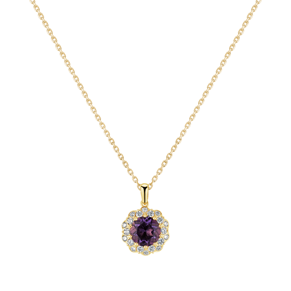 Diamond pendant with Amethyst Princess Bloom