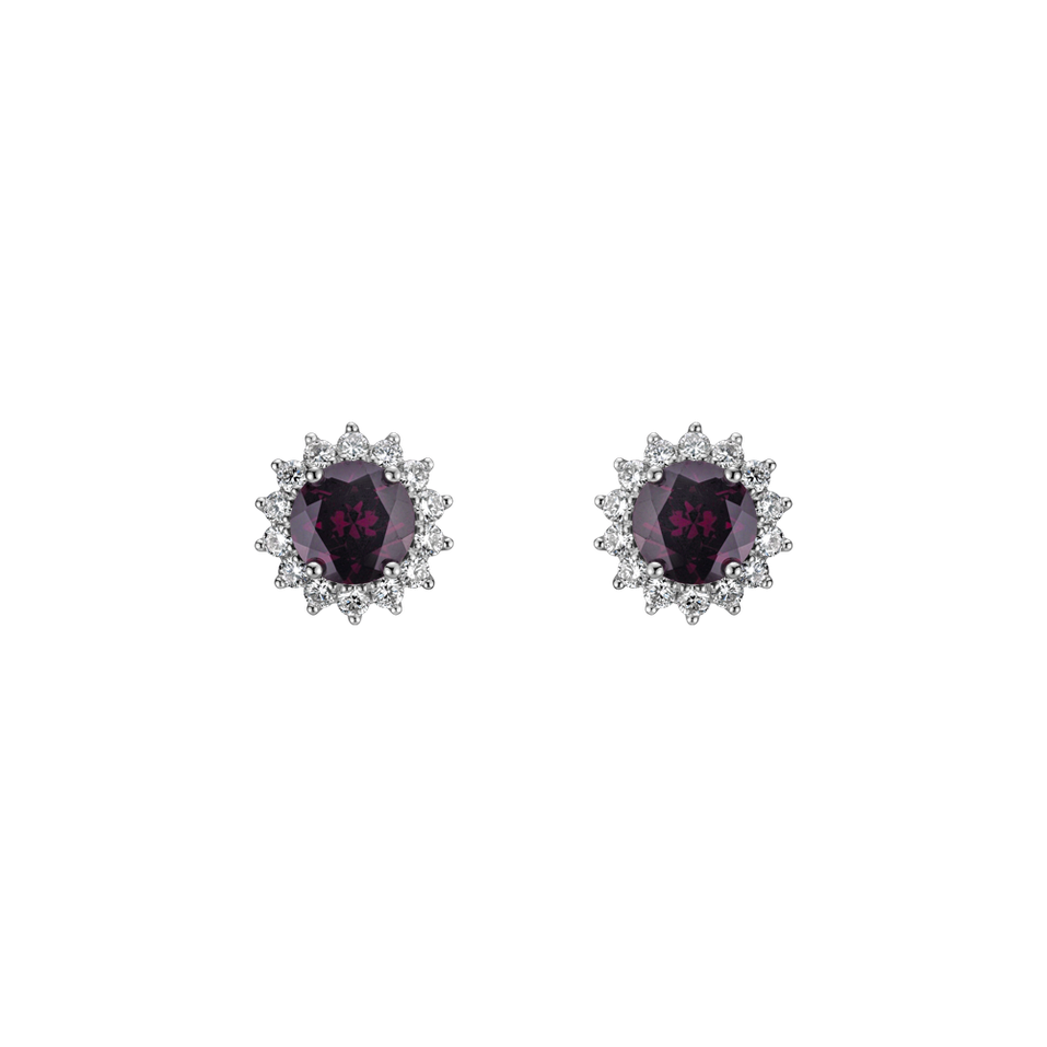 Diamond earrings with Rhodolite Stellar Hope