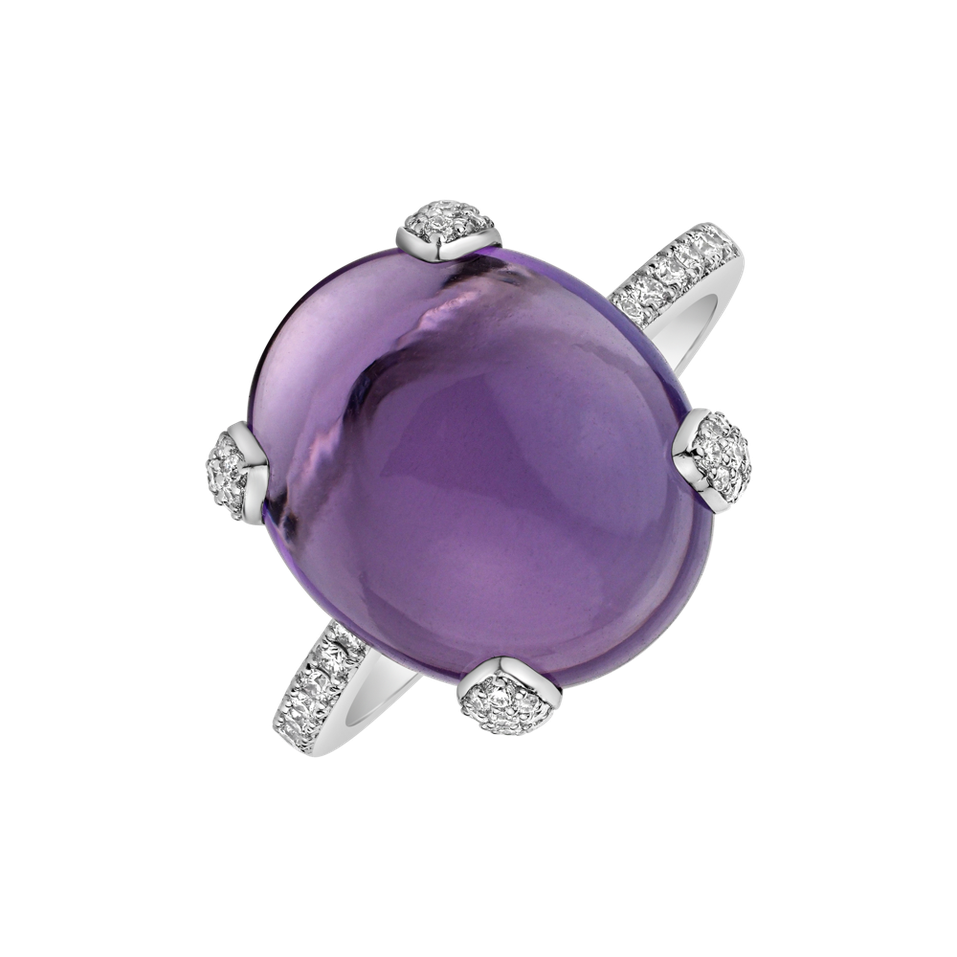 Diamond rings with Amethyst Niche