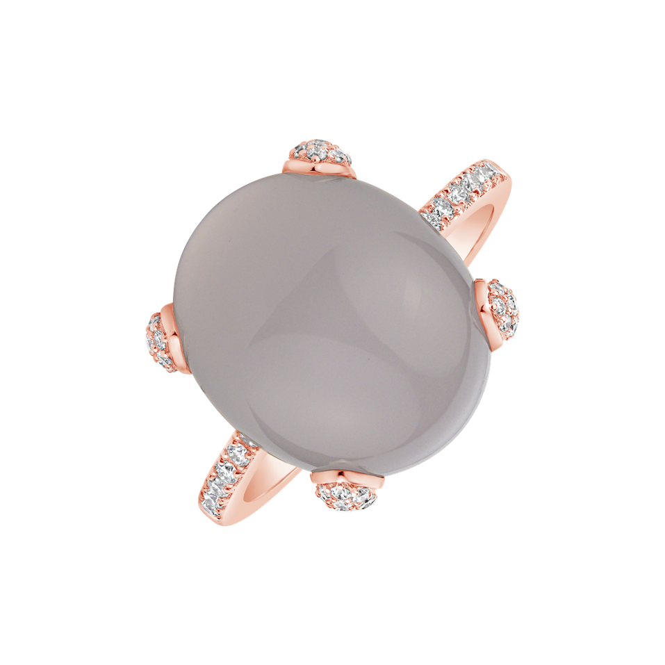 Diamond ring with Chalcedony Niche