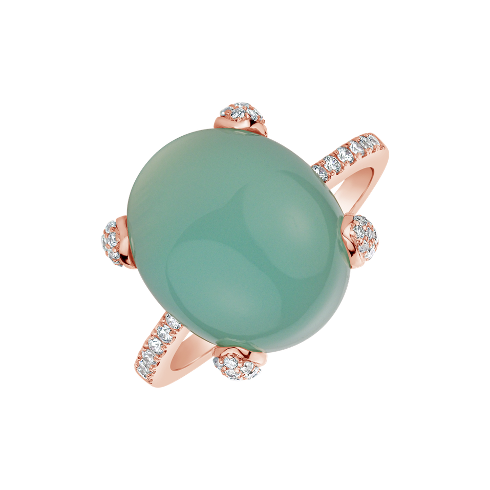 Diamond ring with Chalcedony Niche