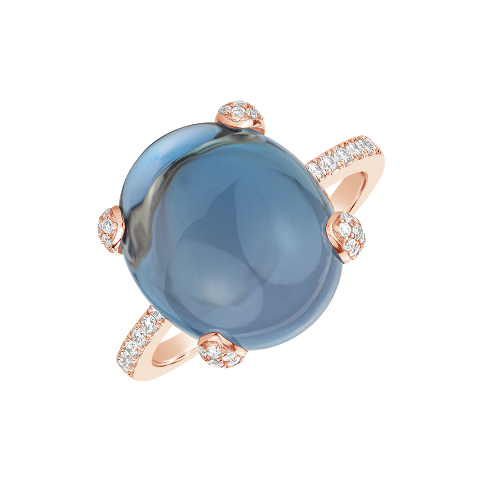 Diamond ring with Topaz Niche