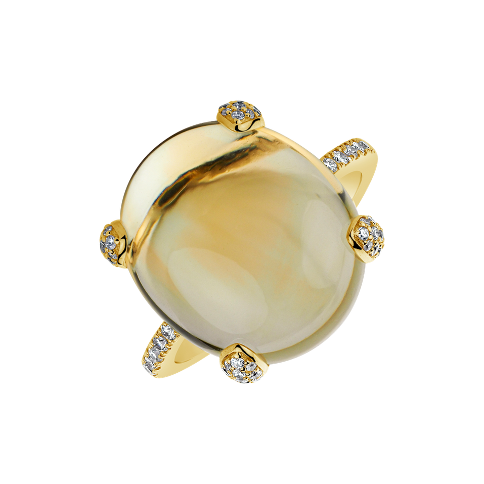 Ring with Citrine and diamonds Niche