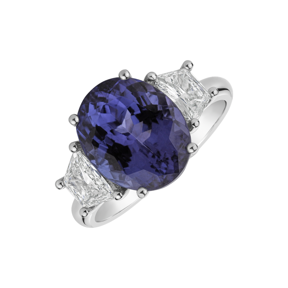 Diamond ring with Tanzanite Midnight Desire