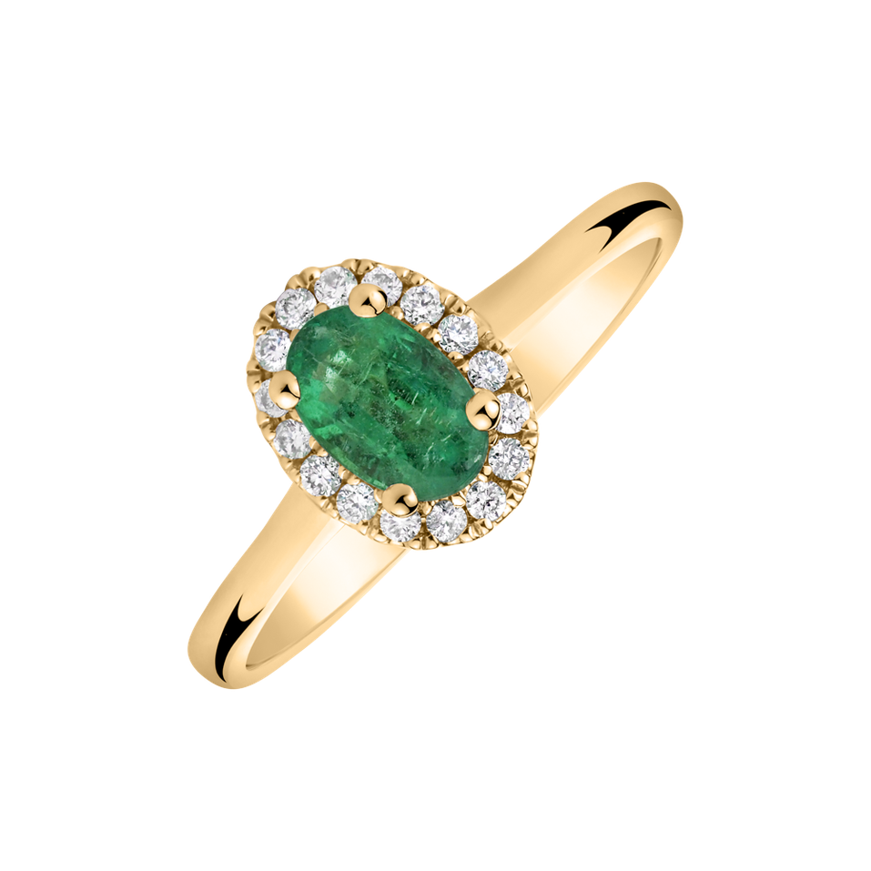 Diamond ring with Emerald Princess Wish