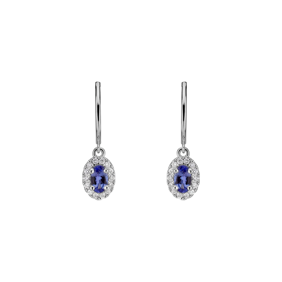 Diamond earrings with Tanzanite Princess Innocence