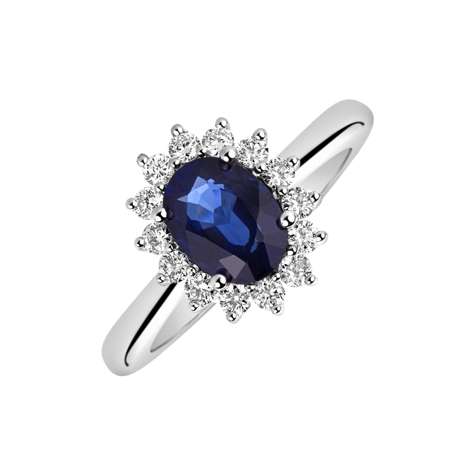 Diamond ring with Sapphire Princess Sparkle