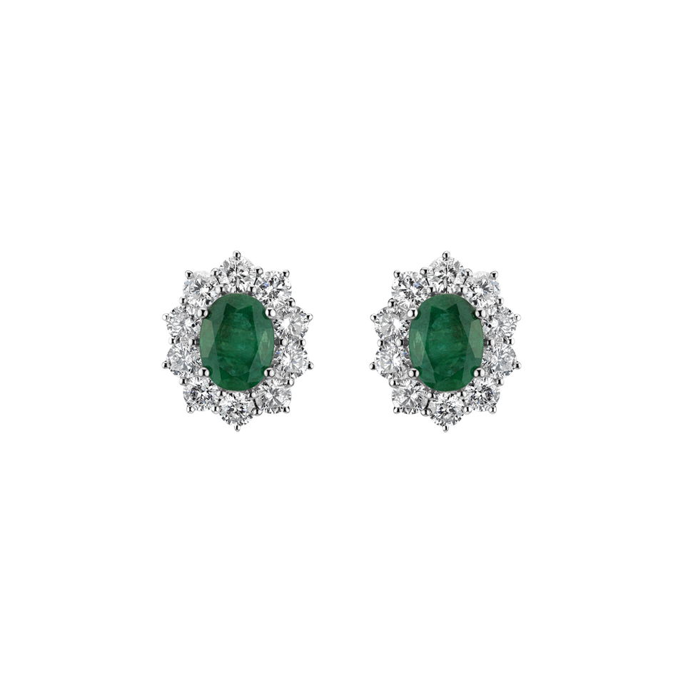 Diamond earrings with Emerald Princess Joy