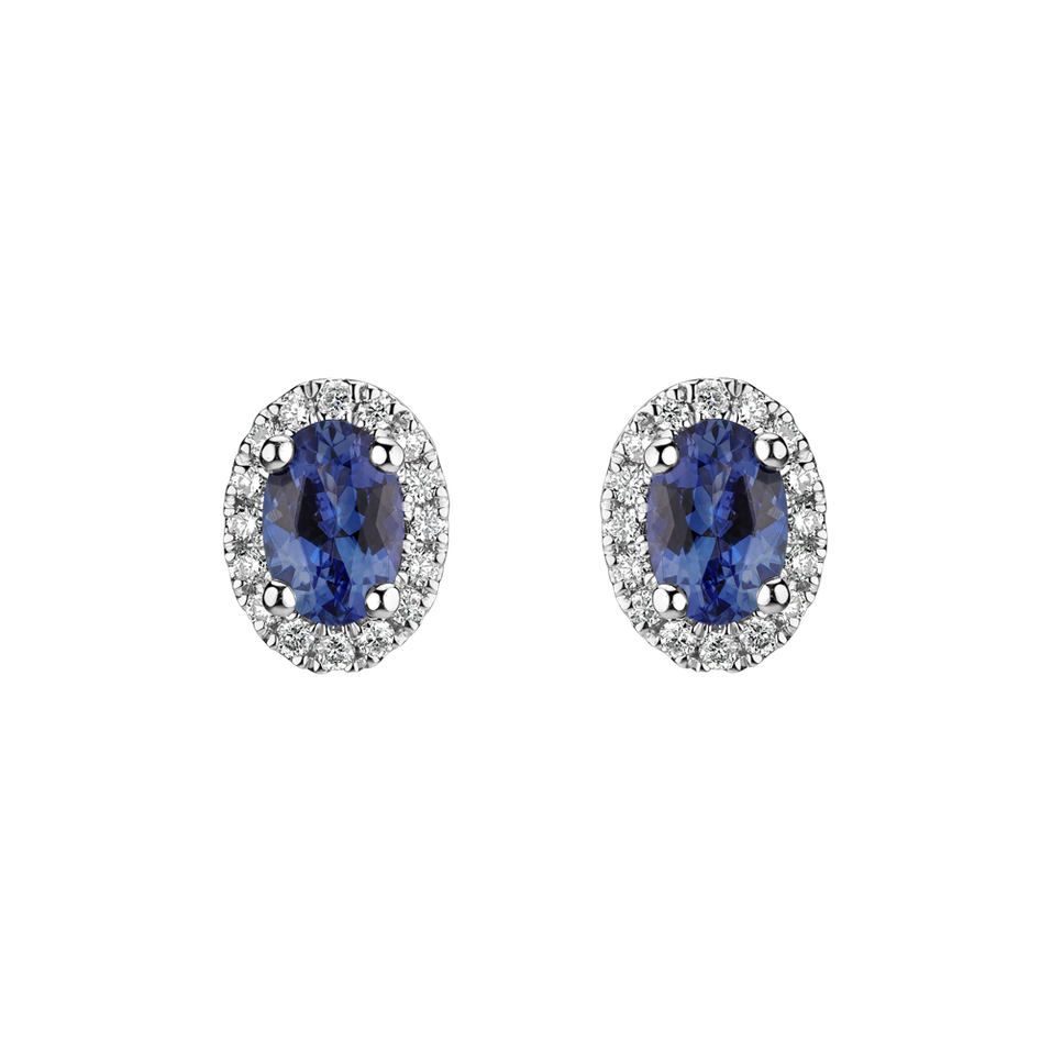 Diamond earrings with Tanzanite Imperial Allegory