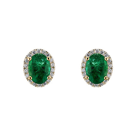 Diamond earrings with Emerald Imperial Allegory