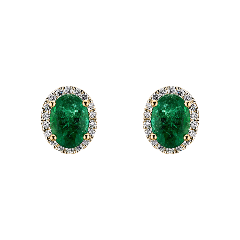 Diamond earrings with Emerald Imperial Allegory