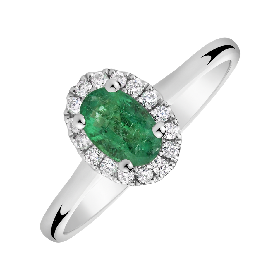 Diamond ring with Emerald Princess Wish