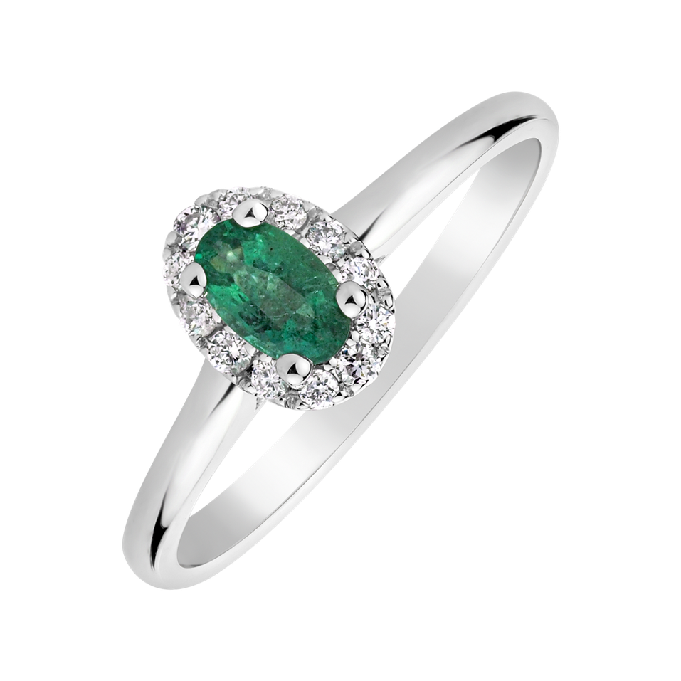 Diamond ring with Emerald Princess Wish