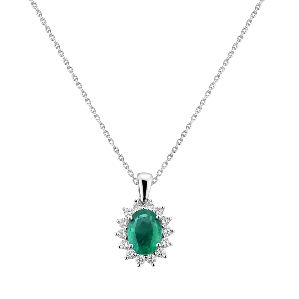 Diamond pendant with Emerald Princess Sparkle