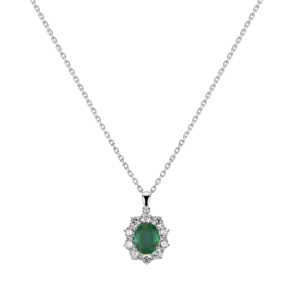 Diamond pendant with Emerald Goddess Elegance