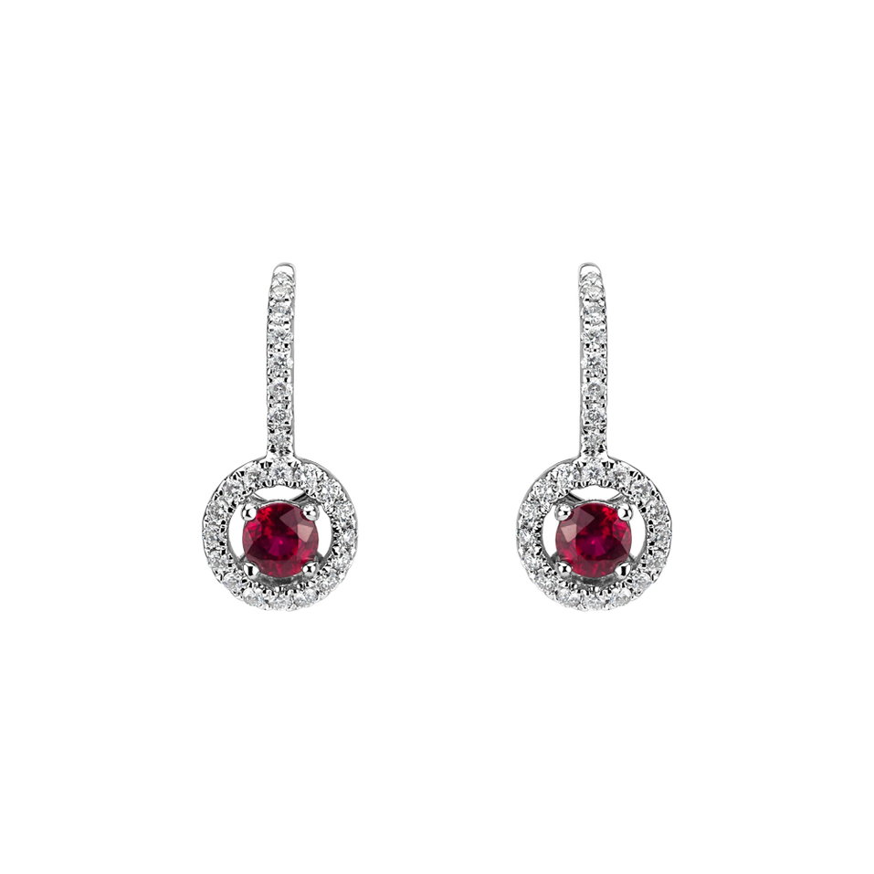 Diamond earrings with Ruby Infinite Splendour