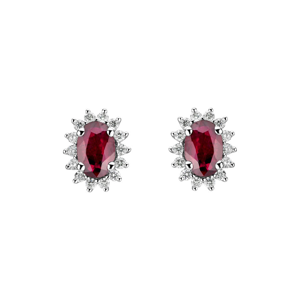 Diamond earrings with Ruby Princess Sparkle