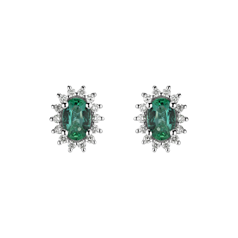 Diamond earrings with Emerald Princess Sparkle