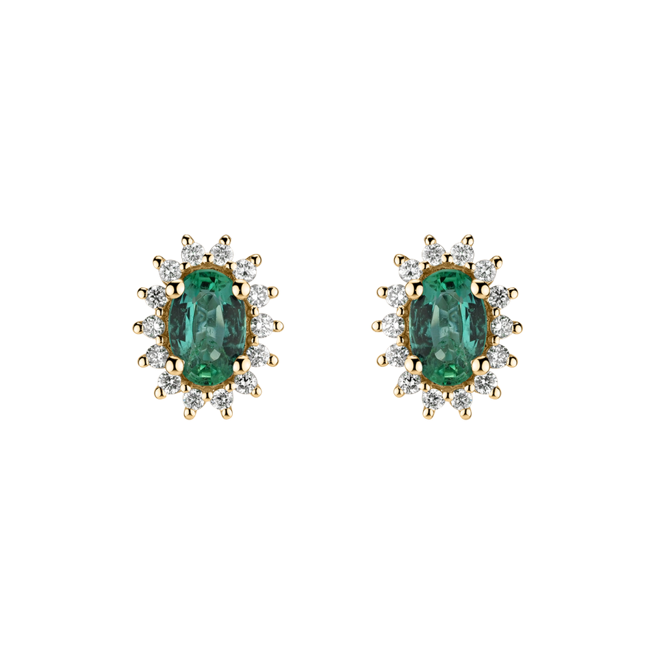 Diamond earrings with Emerald Princess