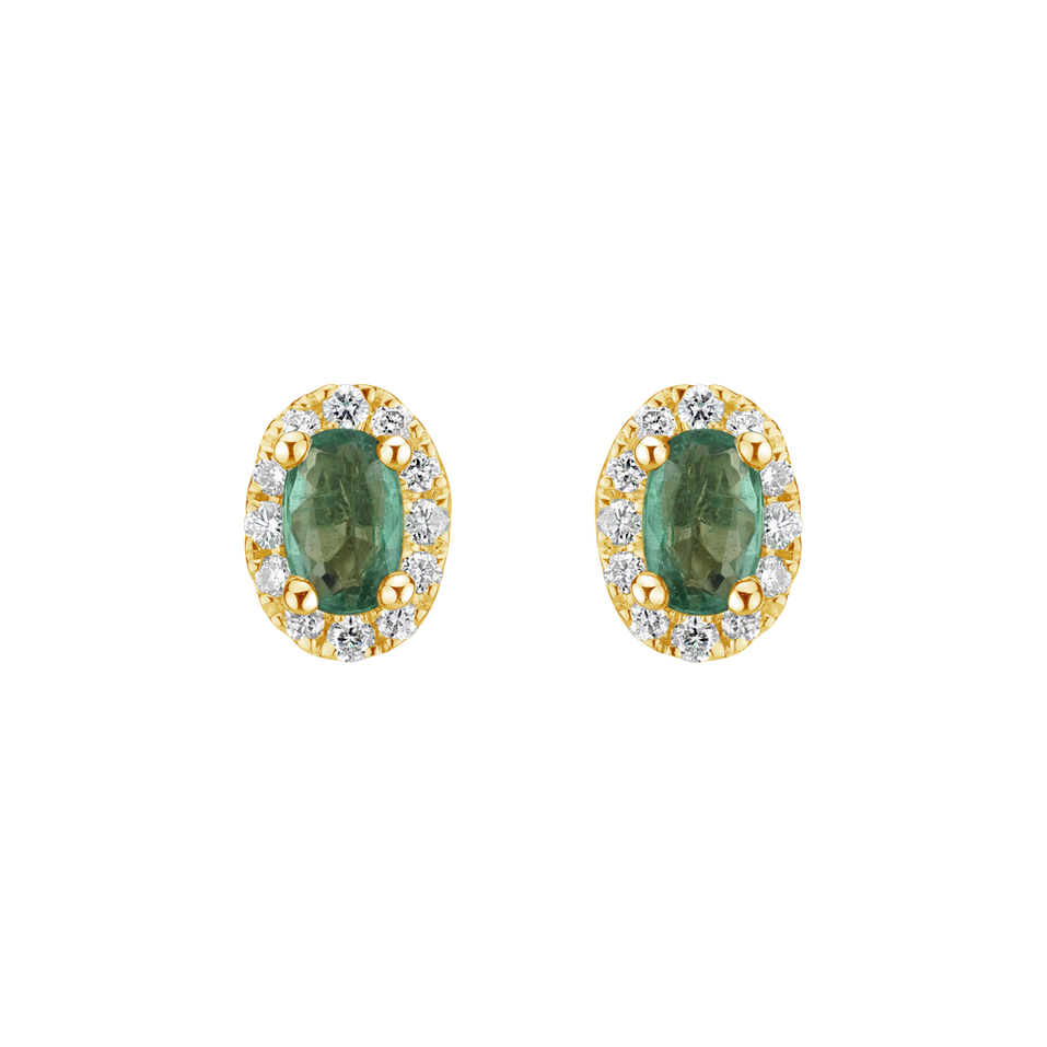 Diamond earrings with Emerald Princess