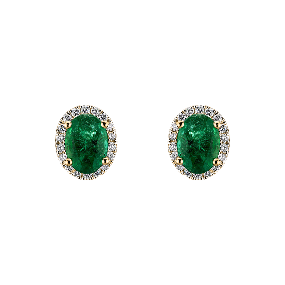 Diamond earrings with Emerald Princess