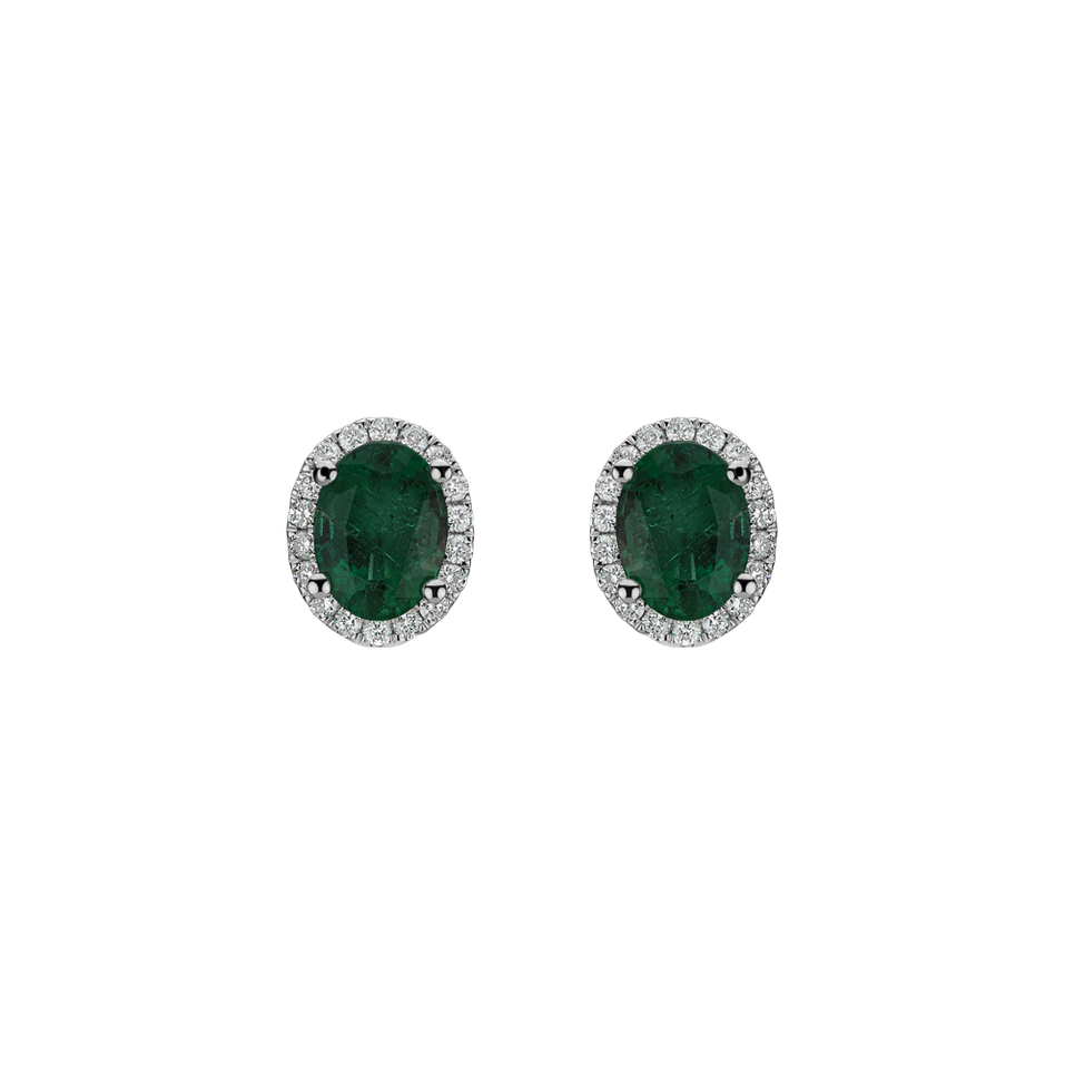 Diamond earrings with Emerald Princess