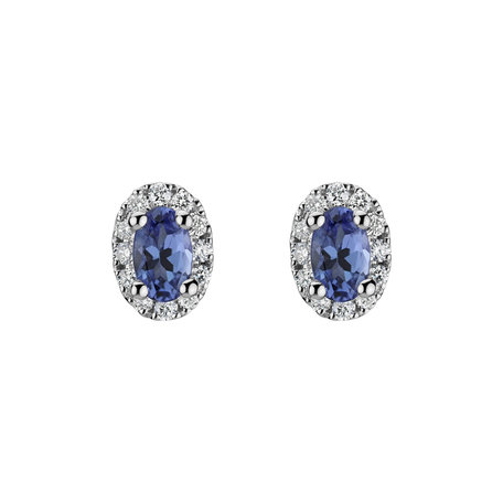 Diamond earrings with Tanzanite Princess